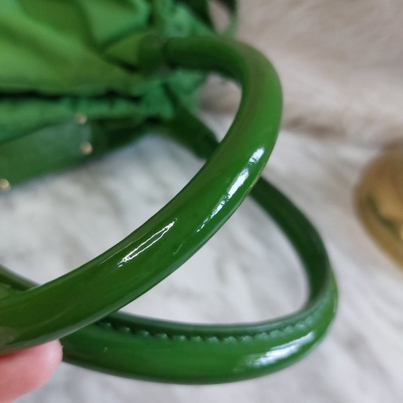 Kate Spade Green Nylon and Patent Leather Shoulder Bag - Picture 7 of 12